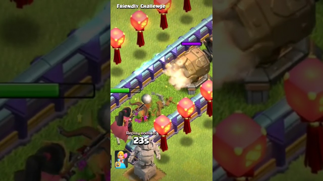Queen VS 10Giant Cannon Max(part_4) clash of clans#shorts #coc #easily