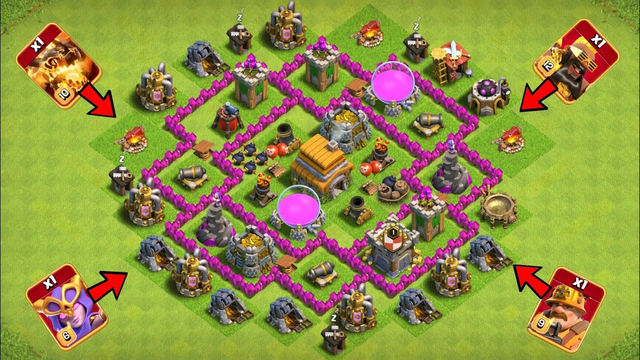 x1 Raged Super Troop vs Town Hall 6 Base | Clash of clans