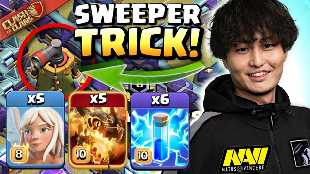 YUTA returns to NAVI with 200 IQ SWEEPER TRICK to protect his ZAP DRAGON attack! Clash of Clans