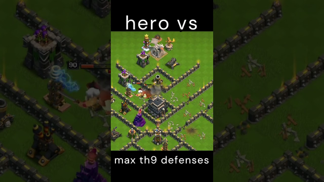 Max Hero + Max Pet vs Max TH9 Defenses base | Clash of Clans