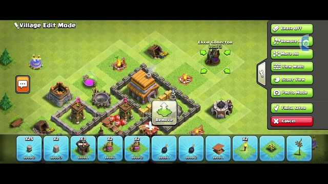 me making a new base in clash of clans