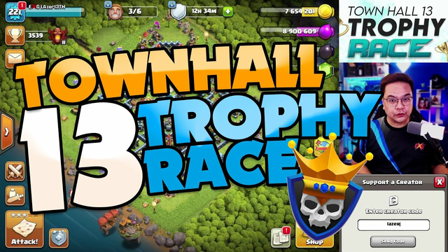 Townhall 13 Trophy Race and Attacks! Clash of Clans [Tagalog/English]
