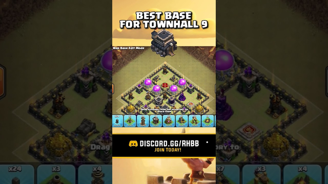 BEST Base for Townhall 9 in Clash of Clans #shorts #clashofclans #coc #clashofclansbases