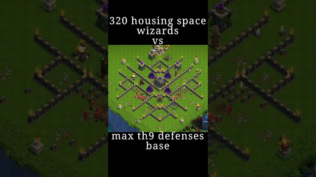 80 max wizard vs max th9 defenses base #clashofclans #coc #gaming #shorts