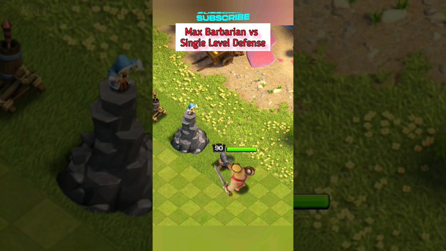 Max Barbarian vs All Level one Defense | Clash of clans | #viral #gaming #clashofclans