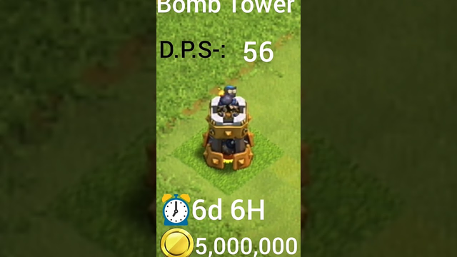 Bomb Tower Level 1 to Max #coc #youtube   shorts #clash of clans