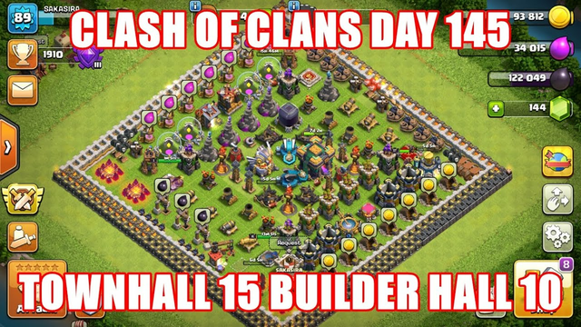 CLASH OF CLANS DAY 145 WAITING TIME UPGRADE TOWNHALL 15