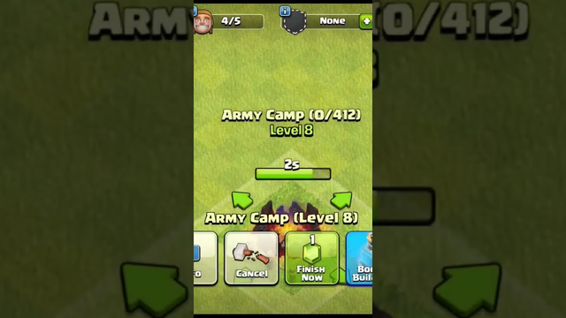 Army Camp upgrade to max level Clash of Clans