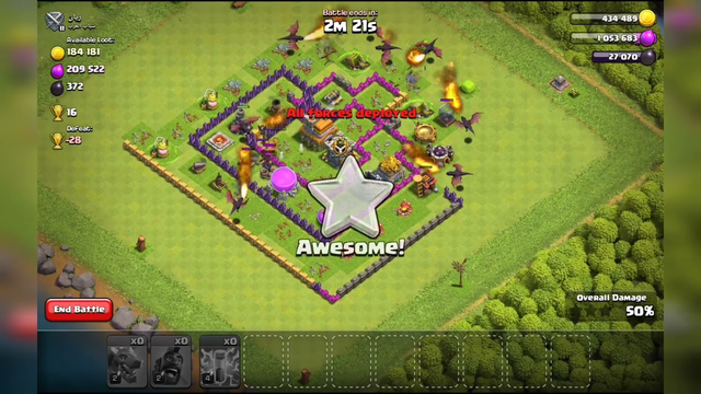 100% Clash of Clans battle (full gameplay)