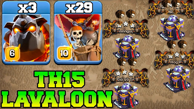 Lavaloon Attack Strategy Town Hall 15 !! Best Th15 Attack Strategy - 3 Lava+ 29 Balloon COC