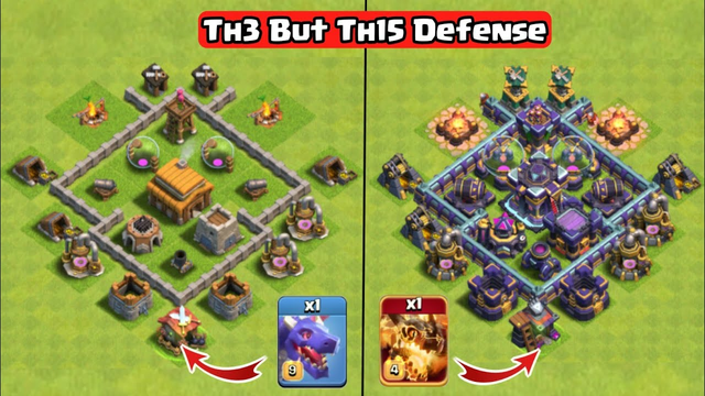 TH3 But TH15 Defenses | Clash of Clans