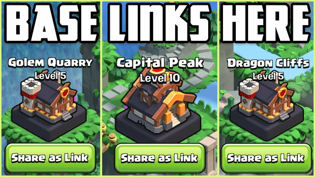 Clan Capital Hall 10 Base Links HERE!!! District Base Links HERE!!! (Clash of Clans)