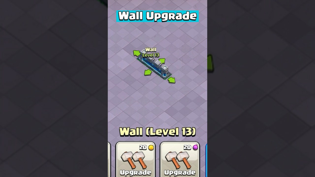 Upgrade walls level 1 to max with animation | Clash of Clans #shorts #viral #trending #youtubeshorts