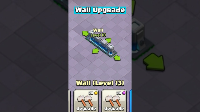 Upgrade walls level 1 to max with animation | Clash of Clans #shorts #viral #youtubeshorts