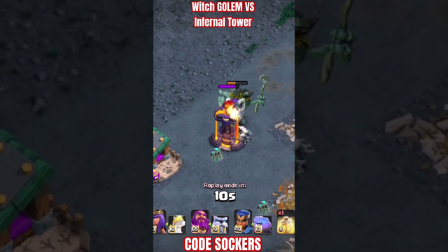 WITCH GOLEM VS INFERNAL TOWER CLASH OF CLANS #CLASHOFCLANS #townhall15 #VS #th15 #sockers