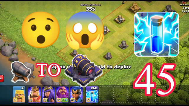 Level 1 to max Canon Vs Max Lightning Spell Clash of Clans