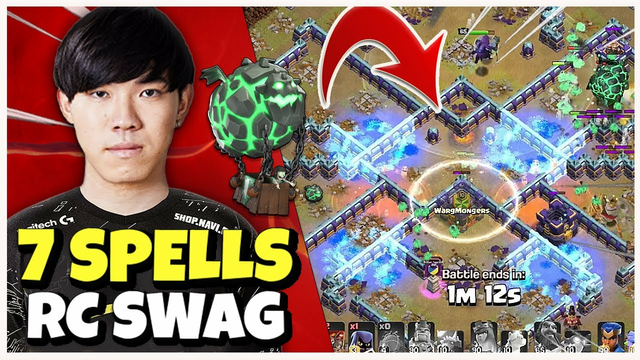 NAVI KLAUS swagged 7 SPELLS and RC using LAVALOON troop | Clash of Clans