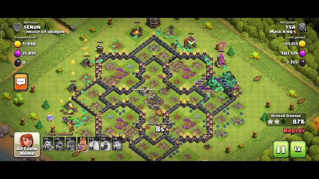 Lavaloon eazy attacking for th 8 vs th 9 (Clash Of Clans)