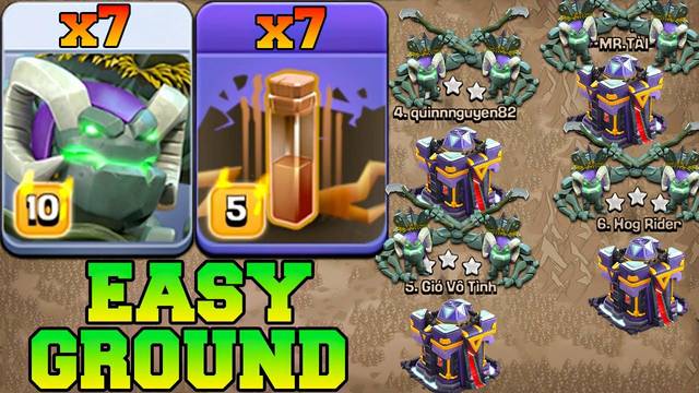 Th15 New Grave Golem With Earthquake Attack Strategy 2023 !! 7 Golem + 8 Earthquake - Clash Of Clans