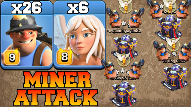 Max Miner Attack Strategy !! 26 Miner + Healer - Th15 Attack Strategy Clash of Clans