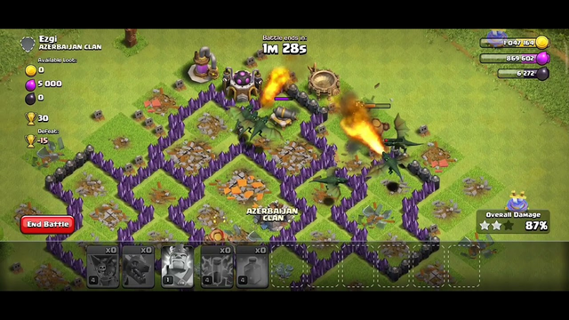 clash of clans #coc #attack #dragons #townhall8 #king