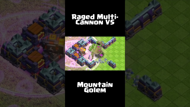 MG VS RAGED MULTI CANNON - CLASH OF CLANS (COC) SUPERCELL #cocshorts #shortsfeed #clashofclans #coc