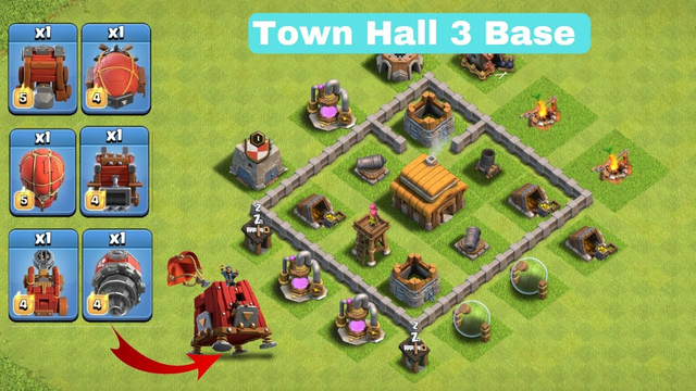 Max Town Hall 3 vs Every Max Siege Machine - Clash Of Clans