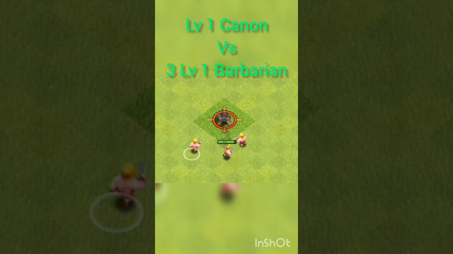 Clash Of Clans Lv 1 Canon vs Lv 1 Barbarian #gaming #coc #clash