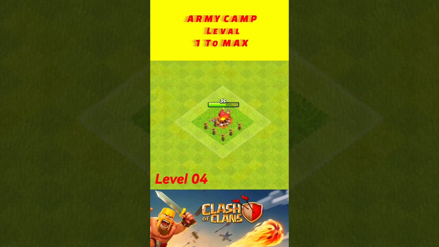 Army Camp Level 1 To Max | Clash Of Clans || #shorts #gaming #clashofclans