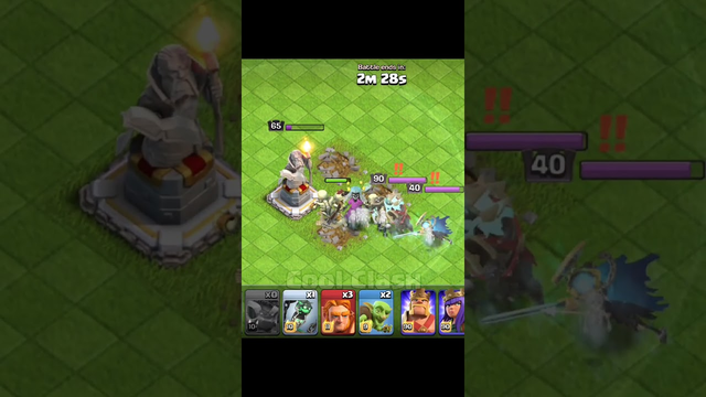 Witch Golem vs All Heroes -  Clash of Clans #coc #clashofclans #cocshorts