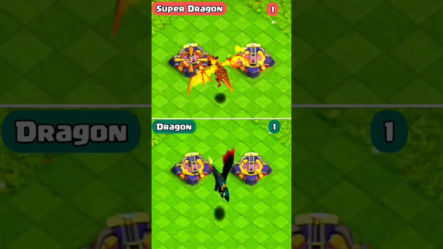 40 housing space super dragon vs dragon in clash of clans #clashofclans #shorts #gameplay