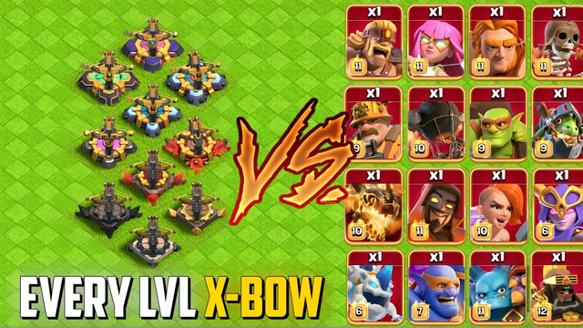 every level x-bow vs every super troops || #coc #clashofclans #cocvideo #cocexperiment #supertroops