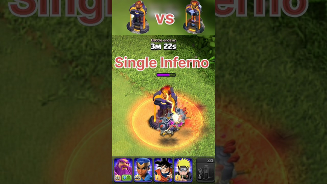 Skeleton spell on single and multi Inferno in clash of clans | #shorts