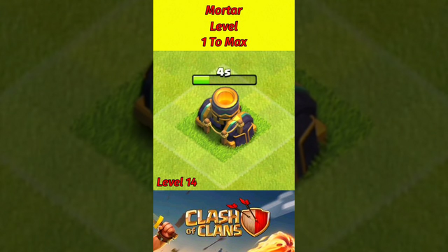 Mortar Level 1 To Max | Clash Of Clans | #shorts #clashofclans #gaming #trending
