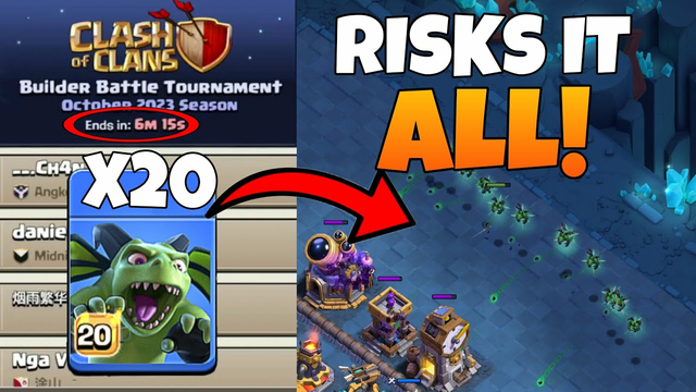The #2 PLAYER RISKS IT ALL with 6 MINUTES left in the SEASON! | Clash of Clans Builder Base 2.0