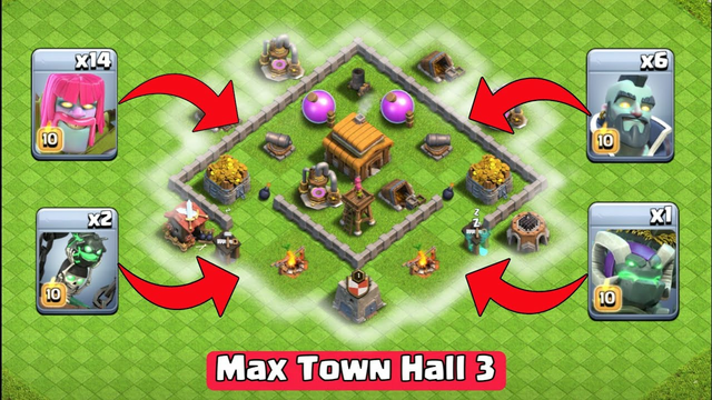 Max Town Hall 3 VS Mashup Madness Troops | Clash of Clans
