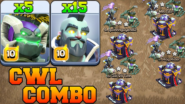 New Golem & Hog Combo Attack Strategy For CWL !! Best Th15 Attack -Clash Of Clans