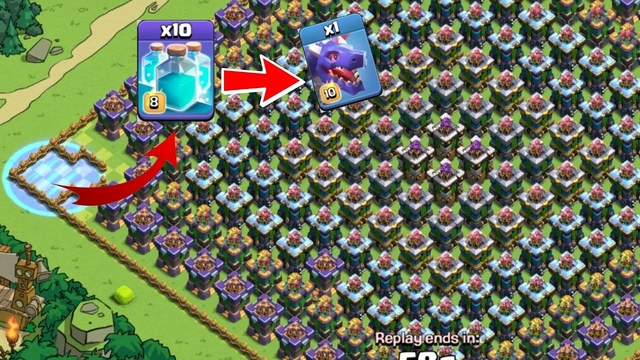 10 Clone Spell With 1 TH 15 Max Troop | Clash of Clans