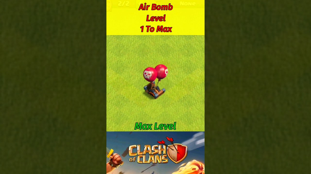 Air Bomb Level 1 To Max | Clash Of Clans | #shorts #gaming #clashofclans