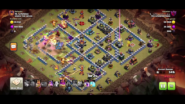 Clash of clans MAX town hall 15 struggles to attack a RUSHED town hall 13 !!!