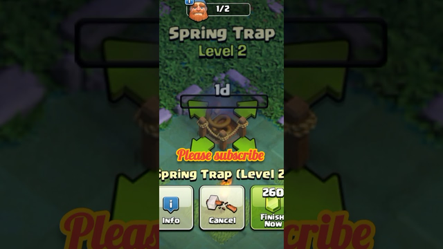 Upgrade Of Spring Trap Level 1 to Max / clash of clans / COC #shorts #short
