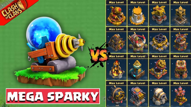 Mega Sparky against all Defences | Mega Sparky Clan Capital | Clash of Clans | Clashflict