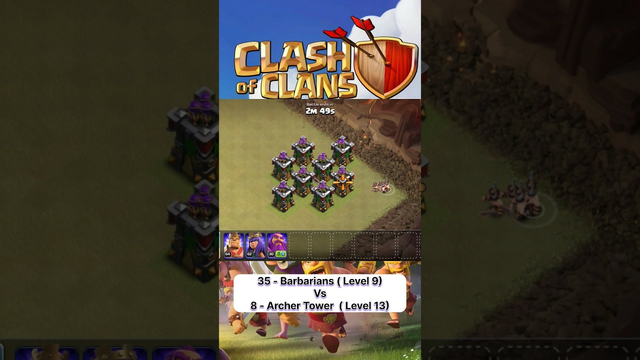 clash of clans Barbarians Vs Archer tower #shorts #clashofclans #viral