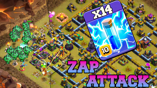 New Lavaloon Attack Strategy With 14 Zap Spell !! Best New Th15 Attack Strategy - Clash Of Clans
