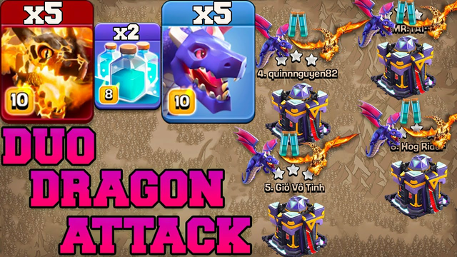 TH15 Duo Dragon Attack Strategy 2023 !! Best Th15 Attack - Clash Of Clans