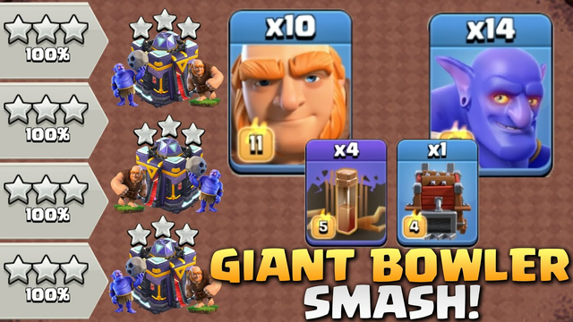 Th15 Giants + Bowlers Ground Destruction Combo! New Ground 3 Star Attack Strategy - Clash Of Clans