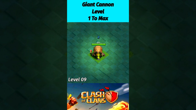 Giant Cannon Level 1 To Max | Clash Of Clans | #shorts #clashofclans #gaming
