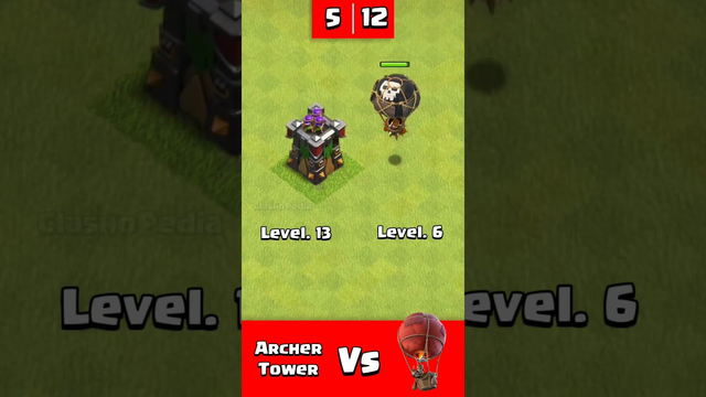 Archer Tower vs Balloon! (Clash of Clans) #coc #shorts