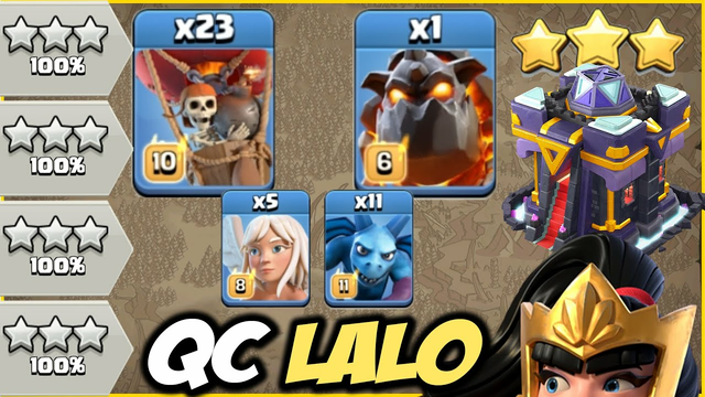 Crushing Bases with Queen Charge Lalo Like a Pro! Best Lalo 3 Star Strategy - Clash of Clans