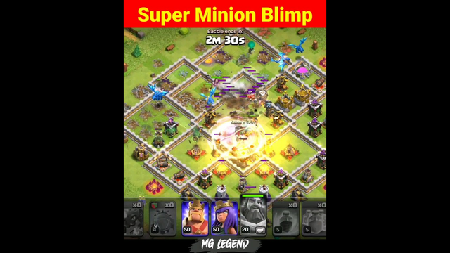 Super Minion Blimp + Electro Dragon Attack TH11 (Clash of Clans)